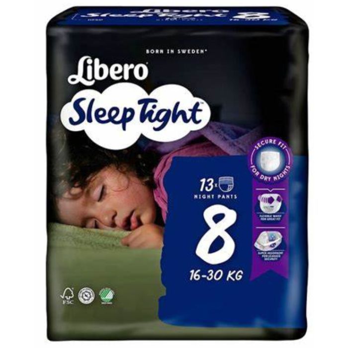 Подгузники Libero Sleep Tight Размер 8 (16-30 кг) 13 шт (7322541193854)