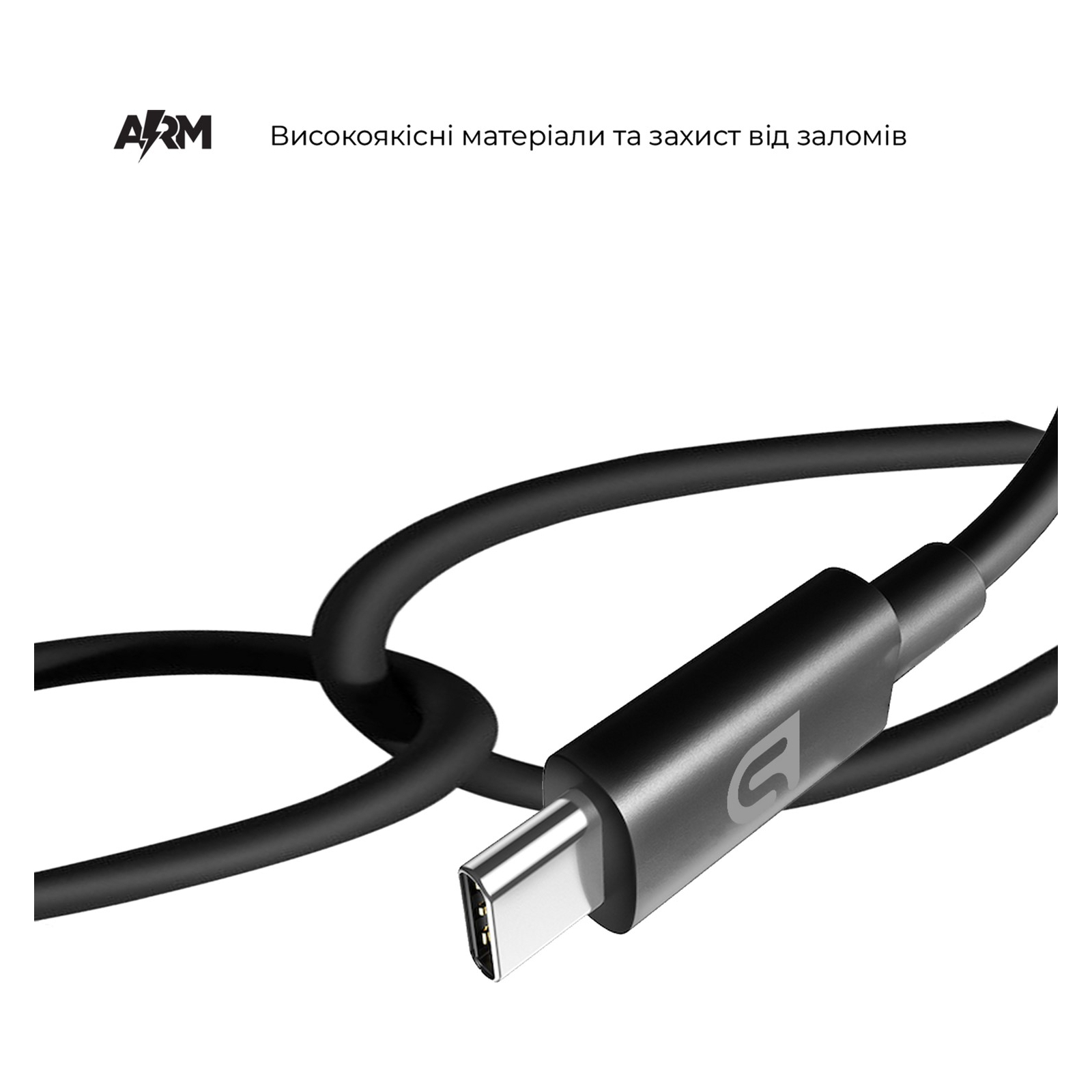 Дата кабель USB-C to USB-C 1.0m ABMM093B black Armorstandart (ARM64289) изображение 3