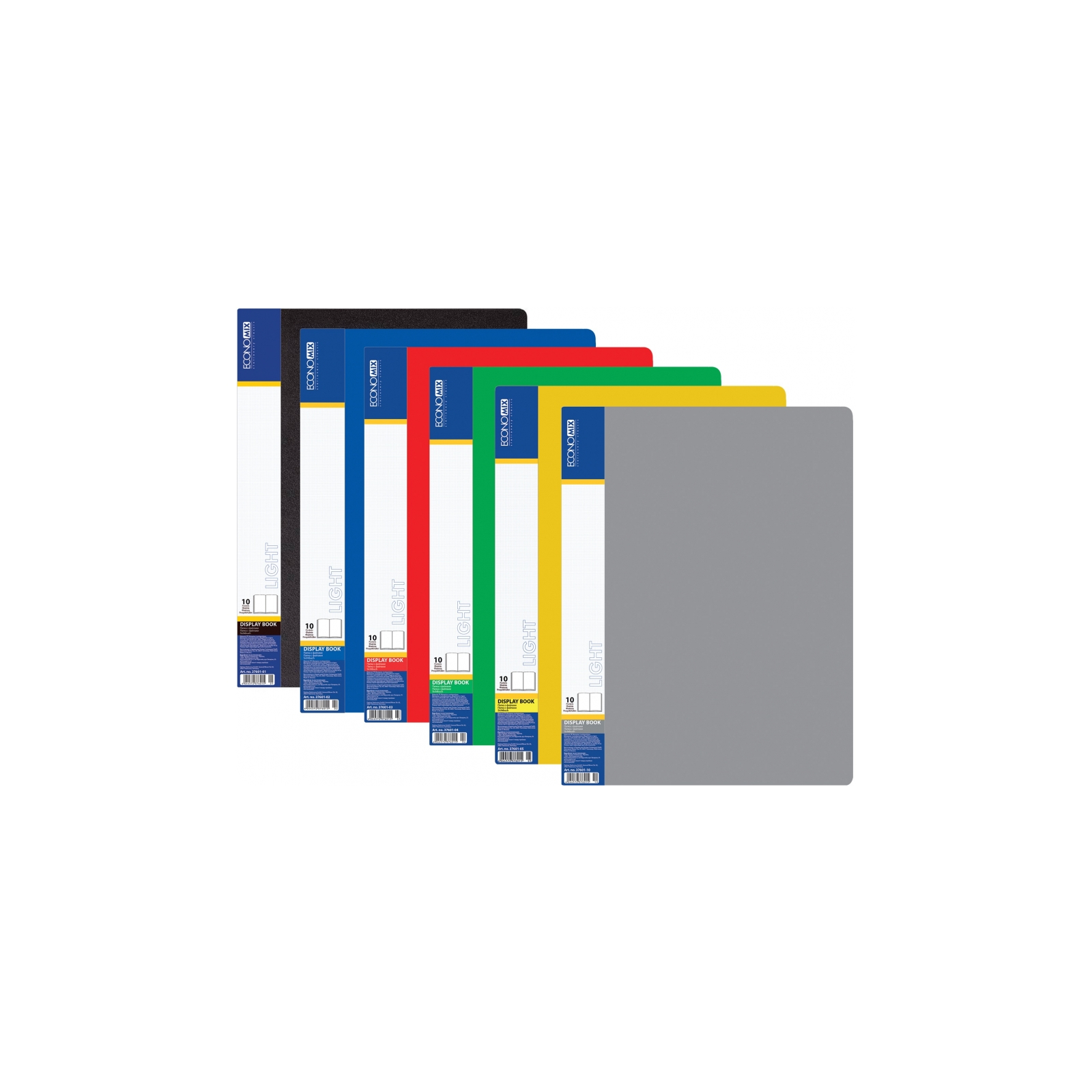 Папка з файлами Economix А4 з 10 файлами, асорті (E37601)