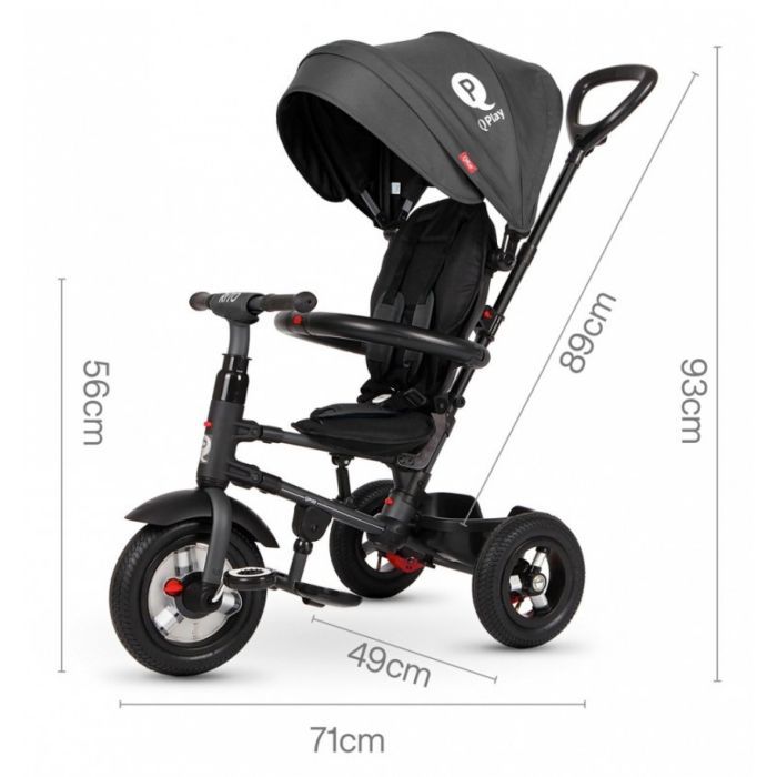Дитячий велосипед QPlay Rito Rubber Black складаний триколісний (S380-10BlackRubber) зображення 6