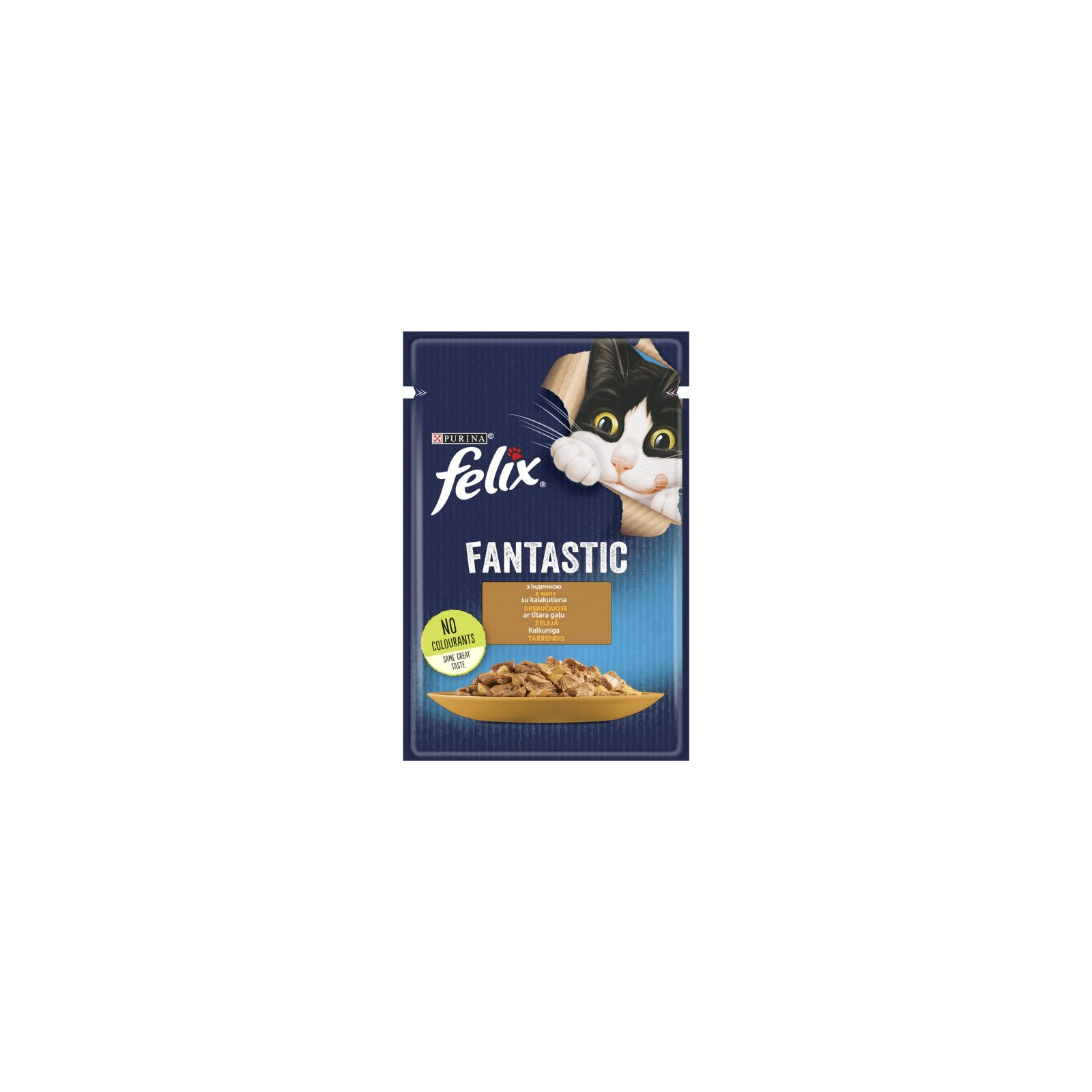Влажный корм для кошек Purina Felix Fantastic с индейкой в желе 85 г (7613039832516)