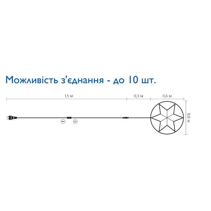 Гирлянда Delux Motif flash Star 60 х 60 см белый IP44 EN (90012983) изображение 2