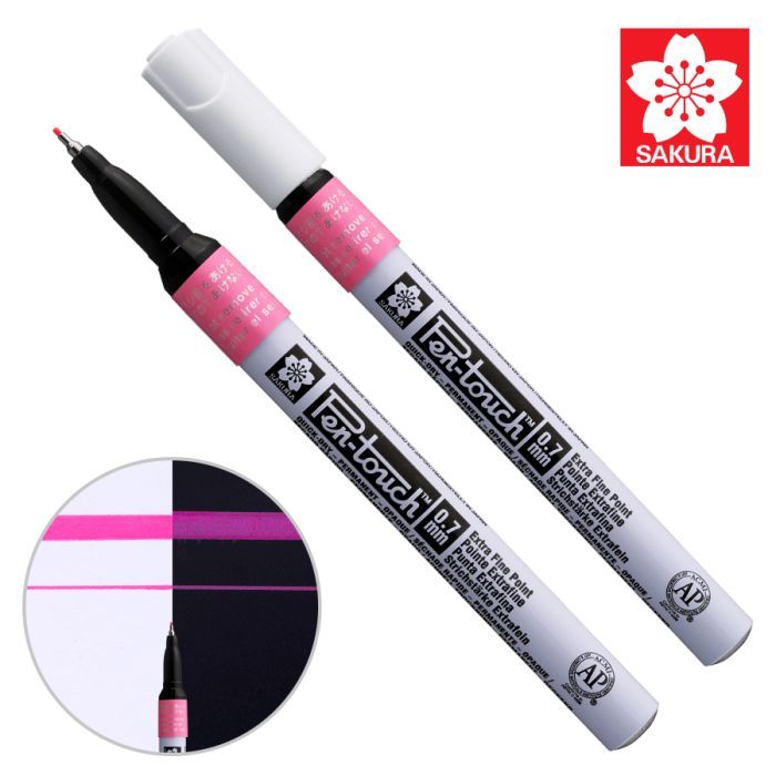 Маркер Sakura Pen-Touch Рожевий, флуоресцентний, тонкий (EXTRA FINE) 0.7мм (084511322684)