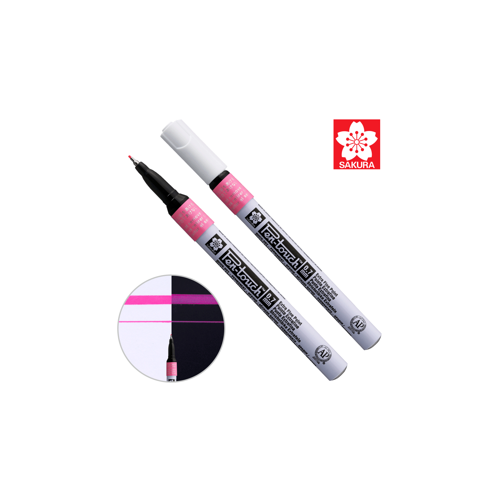 Маркер Sakura Pen-Touch Розовый, флуоресцентный, тонкий (EXTRA FINE) 0.7мм (084511322684)