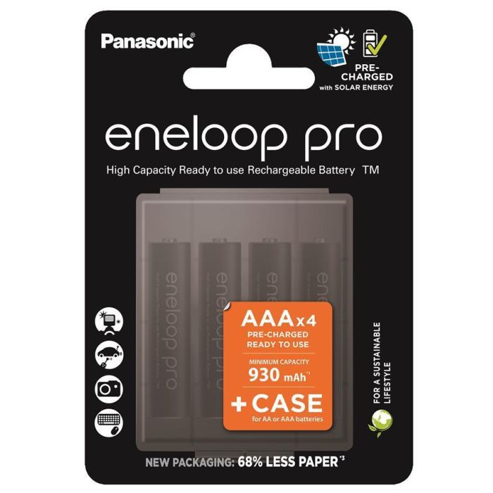 Аккумулятор Panasonic Eneloop AAA 930mAh Pro NI-MH * 4 + Сase (BK-4HCDEC4CP)