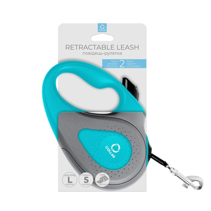 Поводок для собак Collar лента L до 50 кг 5 м голубой (81262) изображение 3
