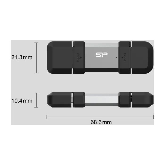 USB флеш накопичувач Silicon Power USB 256G SILICON POWER usb3.2+TypeC Mobile C51 (SP256GBUC3C51V1S) зображення 5