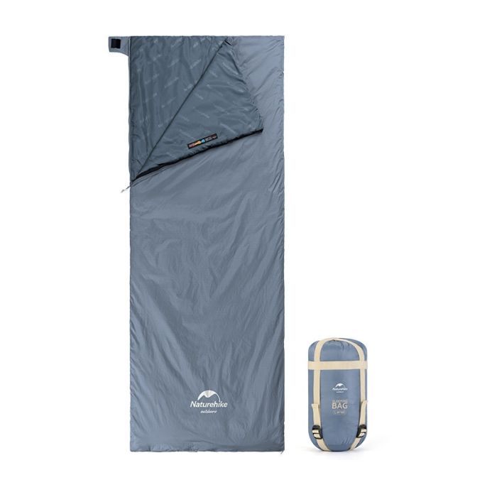 Спальный мешок Naturehike надлегкий Ultralight LW180 NH21MSD09 лівий (15°C) p-p XL сіро-синій (6927595777978-L)