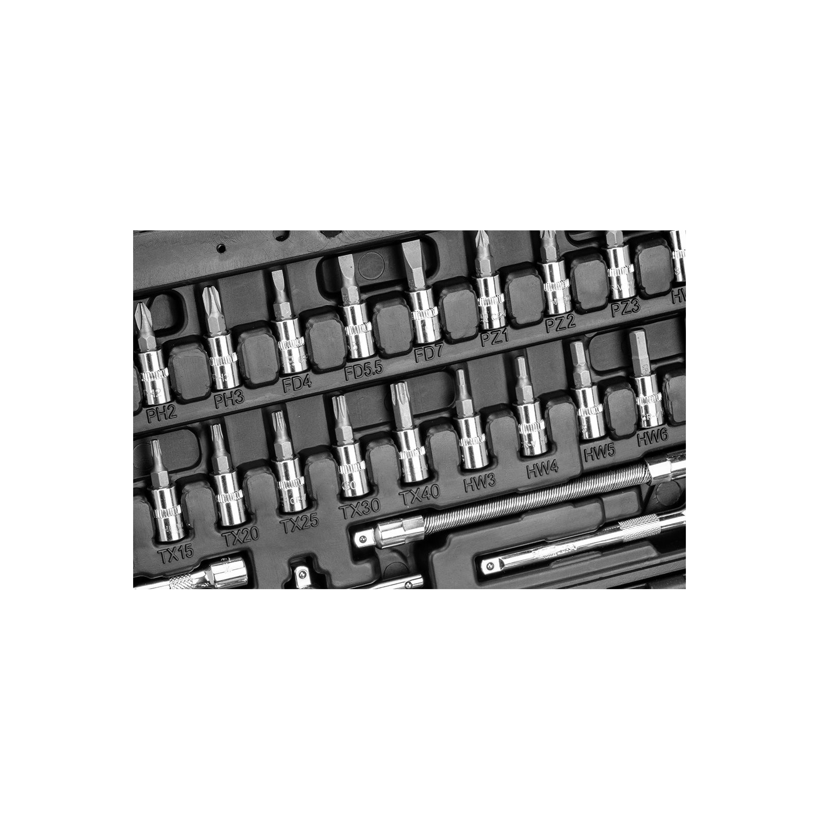 Набір головок Neo Tools 53шт, 1/4", CrV, кейс (10-006) зображення 6