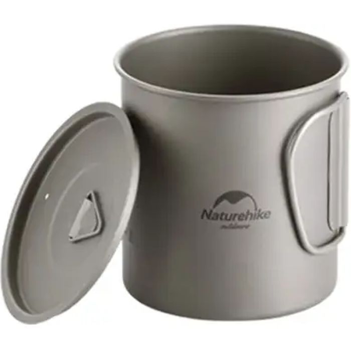 Чашка туристическая Naturehike NH20CJ005 титанова з ручкою 450 мл (6927595745786)