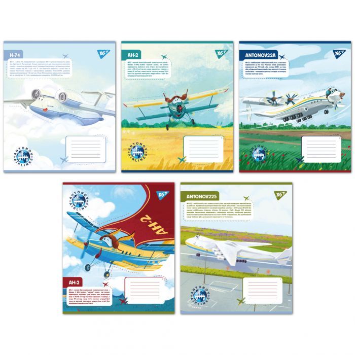 Тетрадь Yes Антонов. Модели 12 листов линия (767430)