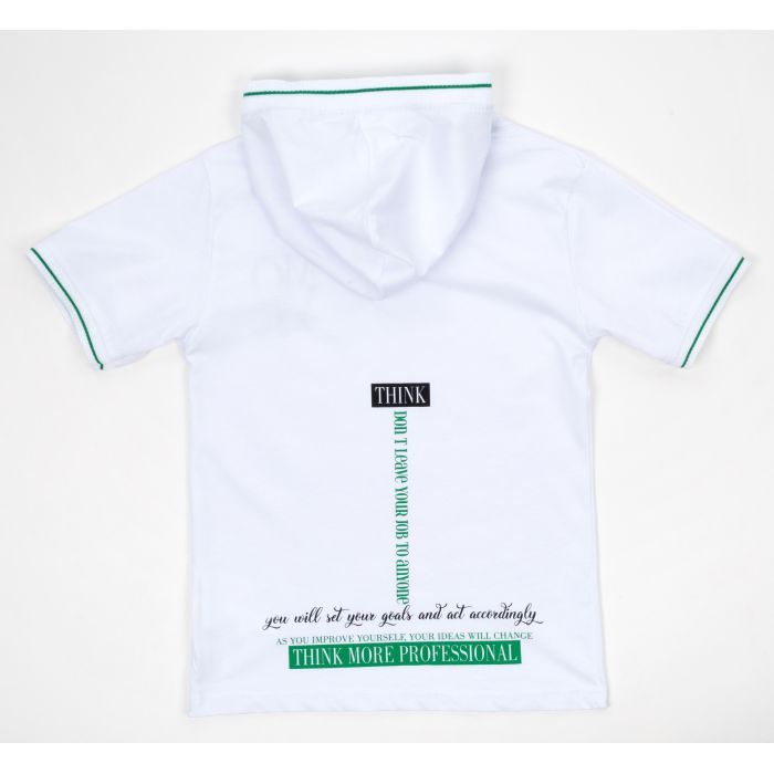 Футболка дитяча Blueland з капюшоном (12530-128G-white) зображення 2