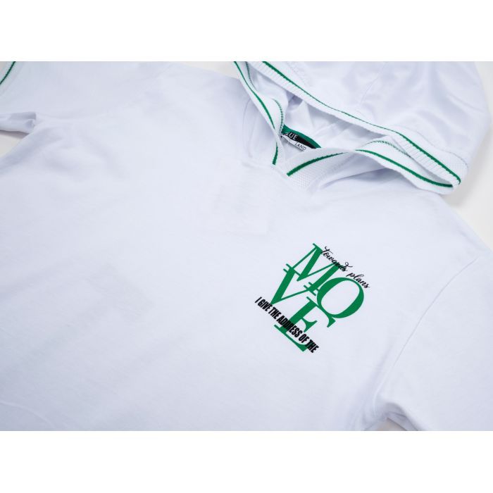 Футболка дитяча Blueland з капюшоном (12530-128G-white) зображення 3