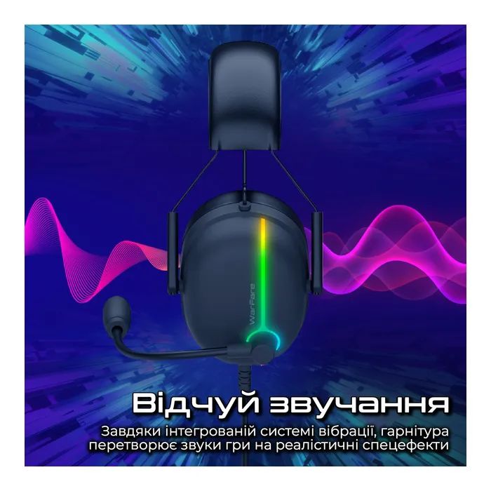 Навушники Vertux Warfare 7.1 USB Black (warfare.black) зображення 3