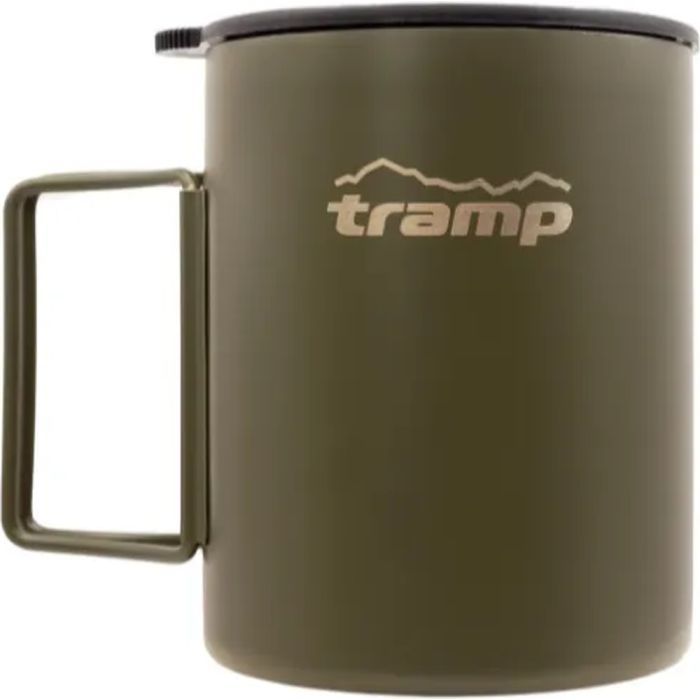 Чашка туристическая Tramp зі складаними ручками та поїлкою 500 мл Olive (UTRC-142-olive)