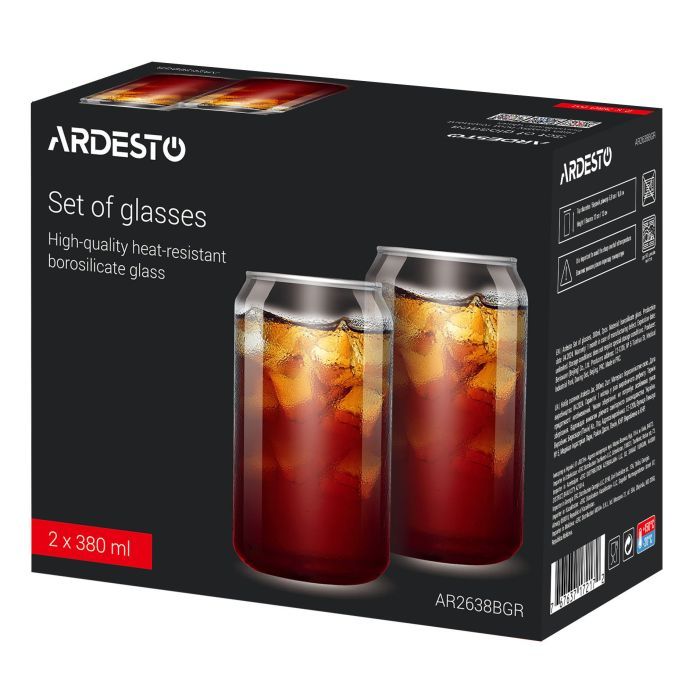Набір склянок Ardesto Jar 380 мл 2 шт прозорий (AR2638BGR) зображення 2