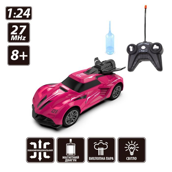 Радиоуправляемая игрушка Sulong Toys Spray Car - Sport (розовый, 1:24, свет, функция туман) (SL-354RHP) изображение 2