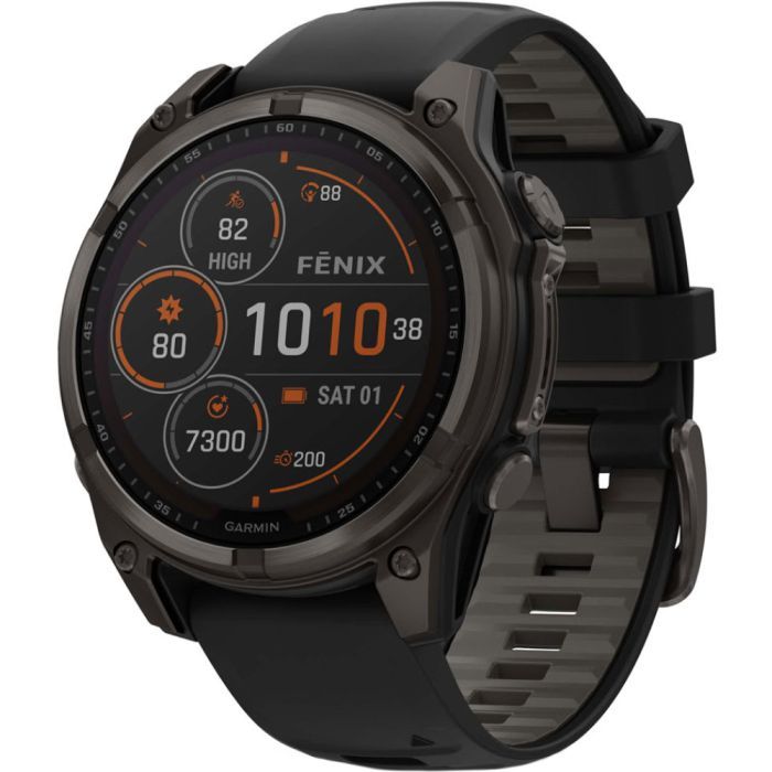 Смарт-годинник Garmin fenix 8 47mm,Saph Solar,CrbnGry Ti/Blk,Blk/PblGryBnd (010-02906-11)