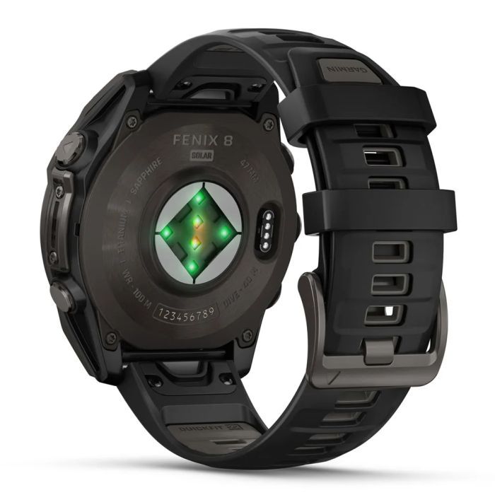 Смарт-годинник Garmin fenix 8 47mm,Saph Solar,CrbnGry Ti/Blk,Blk/PblGryBnd (010-02906-11) зображення 6