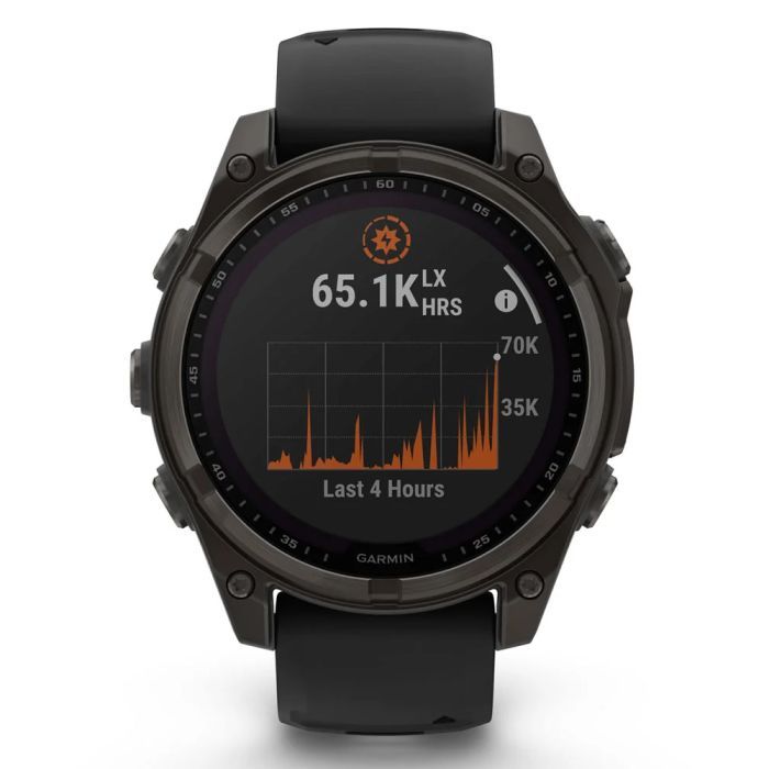 Смарт-годинник Garmin fenix 8 47mm,Saph Solar,CrbnGry Ti/Blk,Blk/PblGryBnd (010-02906-11) зображення 8