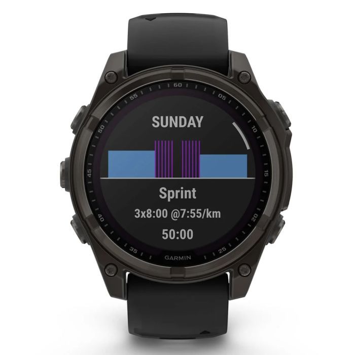 Смарт-годинник Garmin fenix 8 47mm,Saph Solar,CrbnGry Ti/Blk,Blk/PblGryBnd (010-02906-11) зображення 9