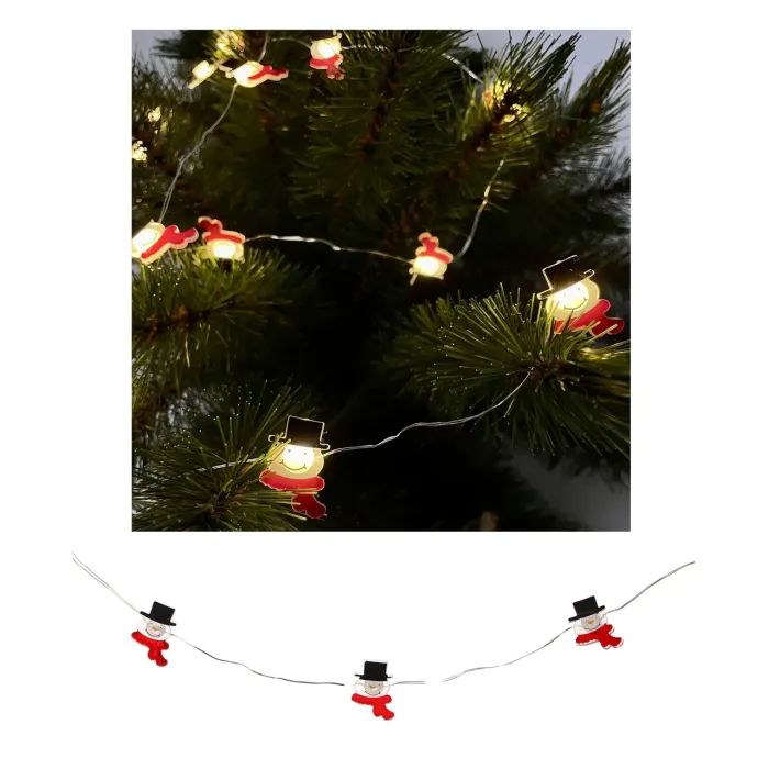 Гирлянда Chomik Струна Снеговик 2.2 м 20 LED Теплый белый (5900779880207) изображение 2