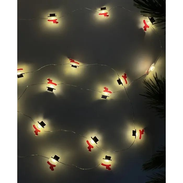 Гирлянда Chomik Струна Снеговик 2.2 м 20 LED Теплый белый (5900779880207) изображение 4