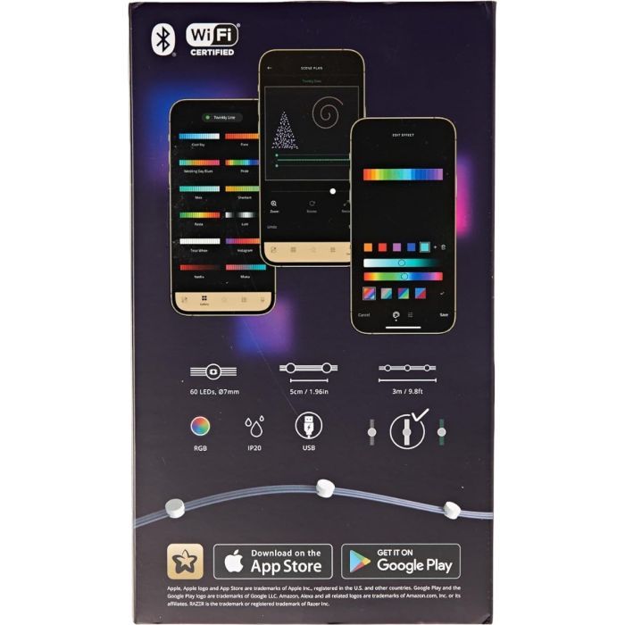 Гірлянда Twinkly Smart LED Dots 60 RGB LED Lights String Clear Wire USB-A IP20 3м (TWD060STP-T) зображення 6