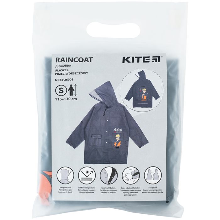 Дощовик дитячий Kite Naruto S 115 - 130 см Сірий (NR24-2600S) зображення 4