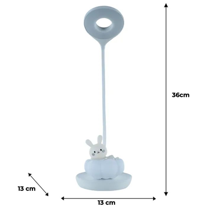 Настільна лампа Kite Cloudy Bunny LED з акумулятором, зелена (K24-493-1-4) зображення 7