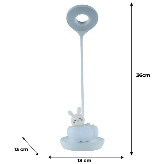 Настільна лампа Kite Cloudy Bunny LED з акумулятором, зелена (K24-493-1-4) зображення 7
