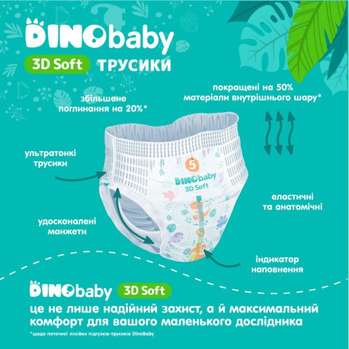 Подгузники Dino Baby 3D Soft 4 размер (7-14 кг) 32 шт (4820204701758) изображение 5