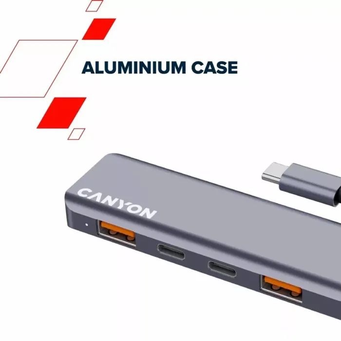 Концентратор Canyon hub DS-18 5in1 USB-C Grey (CNS-TDS18) изображение 11