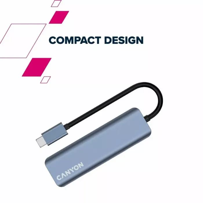 Концентратор Canyon hub DS-18 5in1 USB-C Grey (CNS-TDS18) изображение 8