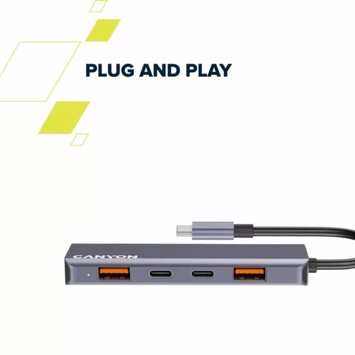 Концентратор Canyon hub DS-18 5in1 USB-C Grey (CNS-TDS18) изображение 9