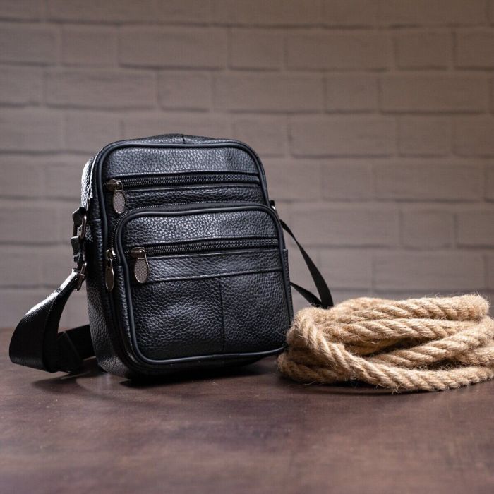 Сумка Vintage Мессенджер Черная (14992) изображение 5