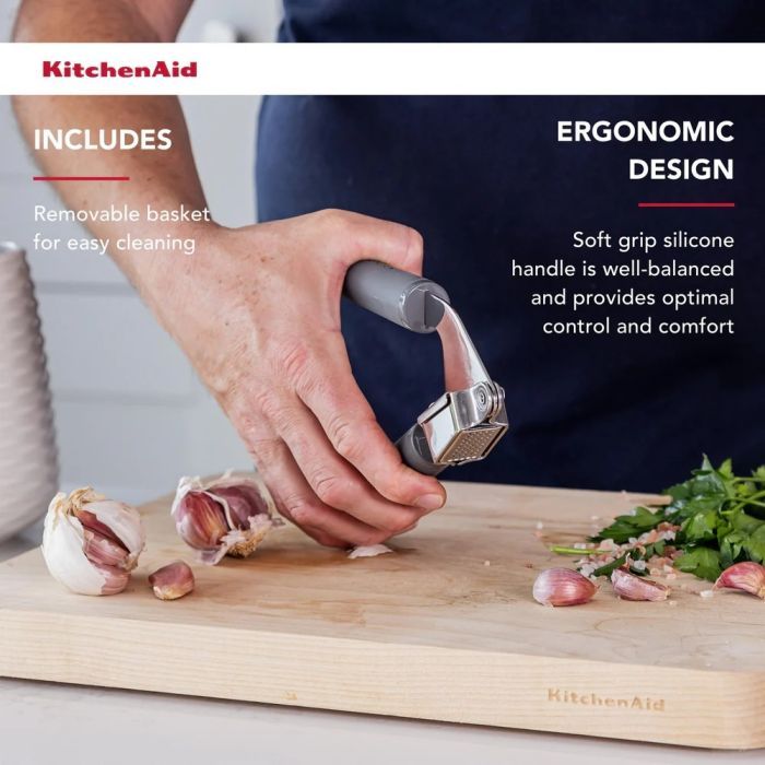 Прес для часнику KitchenAid Coreline 19 см сірий (KAS132OHCGG) зображення 5