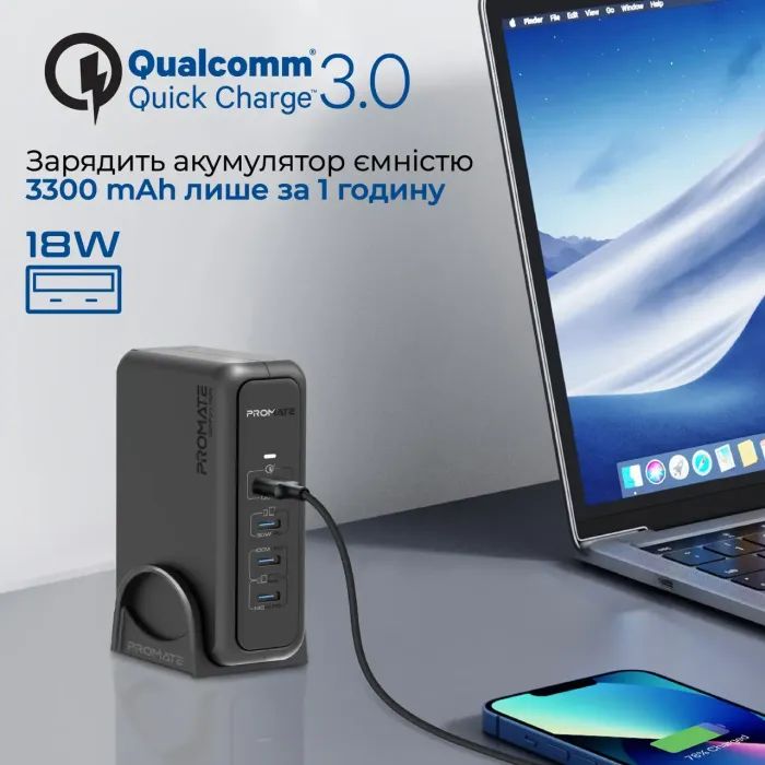 Зарядное устройство Promate ganport-140w.black изображение 6
