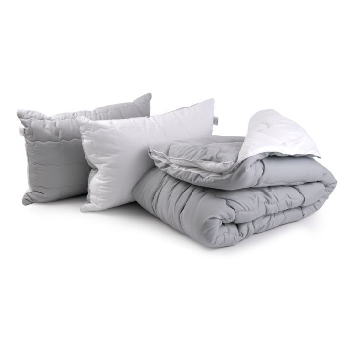 Ковдра Руно Grey White + 2 подушки 50х70, 200 х 220 (925.52_Grey White)