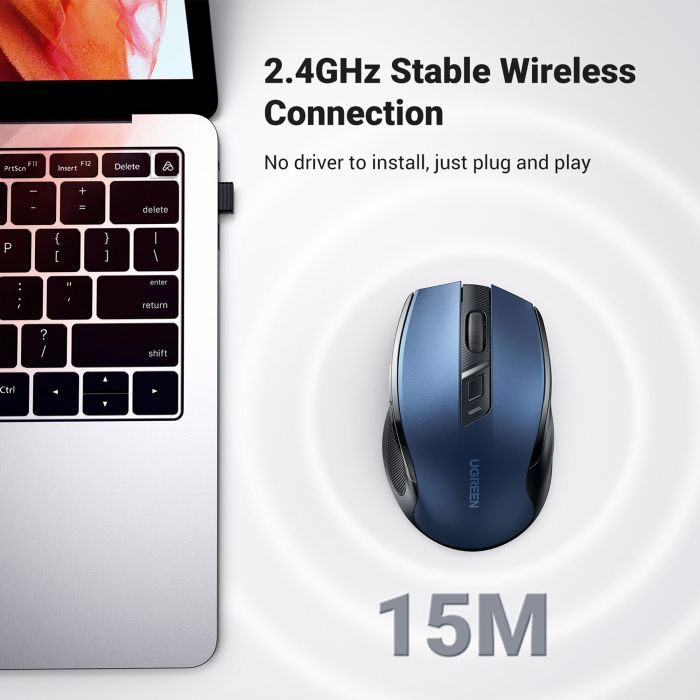 Мишка Ugreen MU006 Ergonomic Wireless Blue (15064) зображення 7
