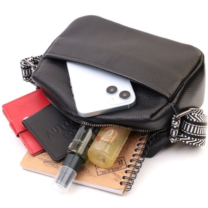 Сумка Vintage Из натуральной кожи Черная (22606) изображение 10