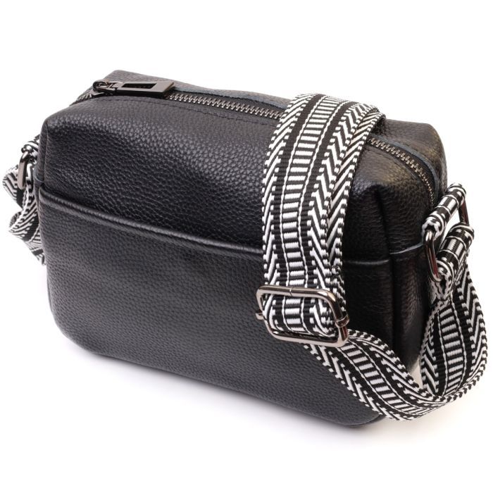 Сумка Vintage Из натуральной кожи Черная (22606)