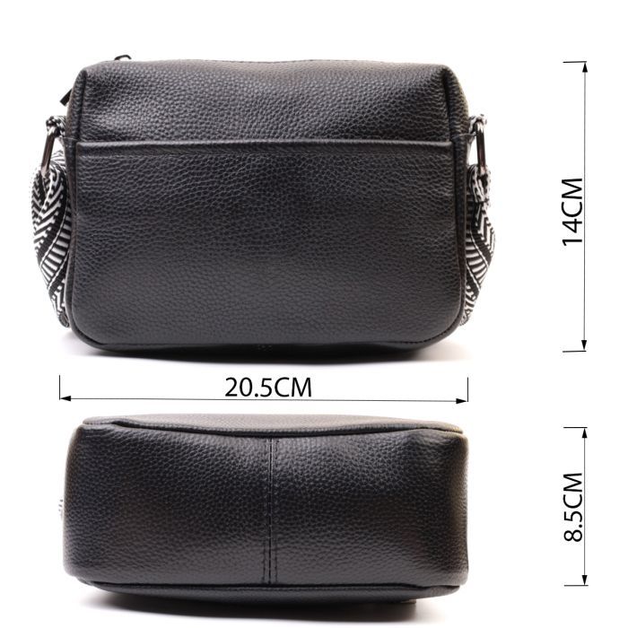 Сумка Vintage Из натуральной кожи Черная (22606) изображение 3