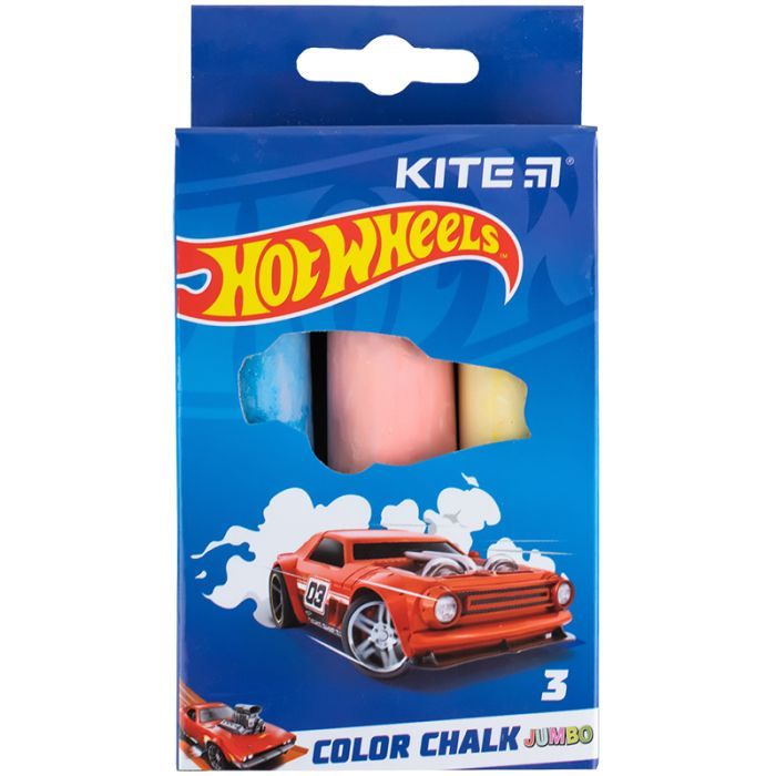 Мел Kite цветные Jumbo Hot Wheels, 3 цвета (HW24-077)