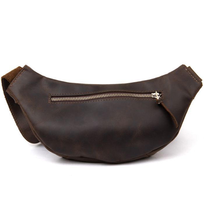 Сумка Grande Pelle Бананка в винтажной коже Коричневая (11154) изображение 2