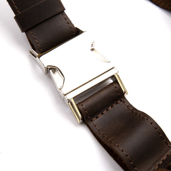 Сумка Grande Pelle Бананка в винтажной коже Коричневая (11154) изображение 5