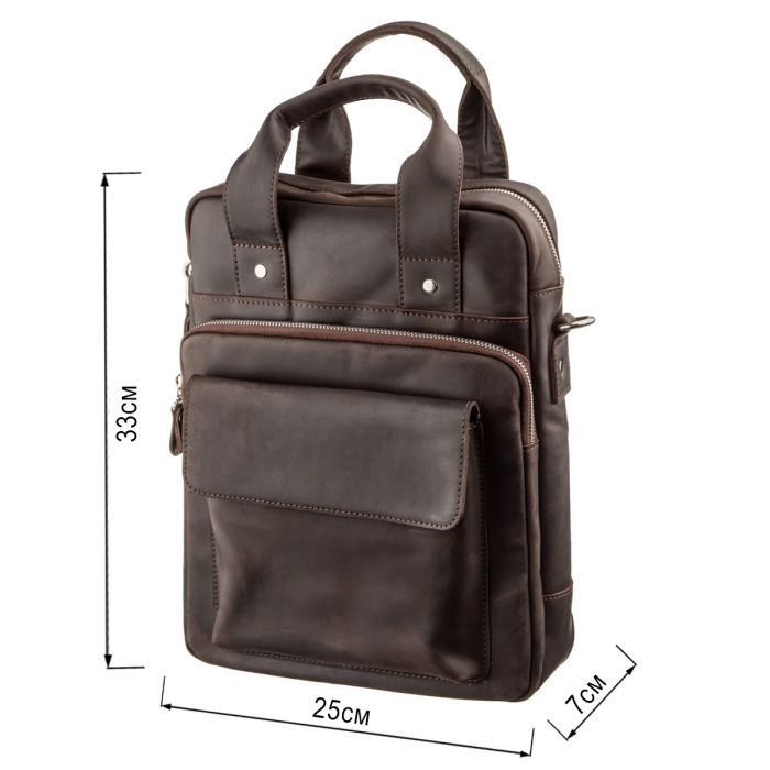 Сумка Shvigel Під А4 у матовій шкірі Коричнева (11166) зображення 3