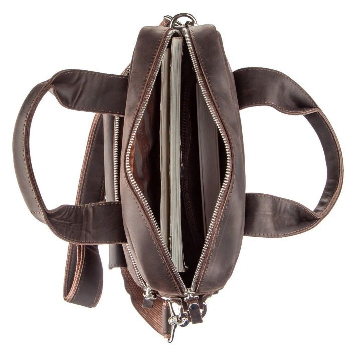 Сумка Shvigel Під А4 у матовій шкірі Коричнева (11166) зображення 6