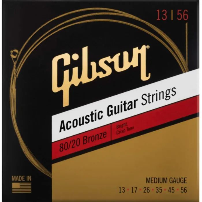 Струны для гитары Gibson SAG-BRW13 80/20 Bronze Acoustic Guitar String Medium (13-56) (231188)