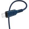 Дата кабель USB 2.0 AM to Lightning 1.0m 2.4A nylon X59 blue HOCO (6931474744883) изображение 2